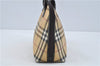 Authentic BURBERRY Vintage Nova Check Hand Bag Purse PVC Leather Beige J1894