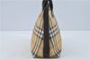 Authentic BURBERRY Vintage Nova Check Hand Bag Purse PVC Leather Beige J1894