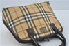 Authentic BURBERRY Vintage Nova Check Hand Bag Purse PVC Leather Beige J1894
