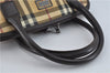 Authentic BURBERRY Vintage Nova Check Hand Bag Purse PVC Leather Beige J1894