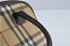 Authentic BURBERRY Vintage Nova Check Hand Bag Purse PVC Leather Beige J1894