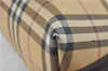 Authentic BURBERRY Vintage Nova Check Hand Bag Purse PVC Leather Beige J1894