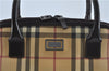 Authentic BURBERRY Vintage Nova Check Hand Bag Purse PVC Leather Beige J1894