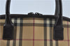Authentic BURBERRY Vintage Nova Check Hand Bag Purse PVC Leather Beige J1894