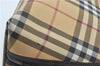 Authentic BURBERRY Vintage Nova Check Hand Bag Purse PVC Leather Beige J1894