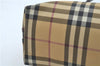 Authentic BURBERRY Vintage Nova Check Hand Bag Purse PVC Leather Beige J1894