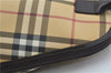 Authentic BURBERRY Vintage Nova Check Hand Bag Purse PVC Leather Beige J1894