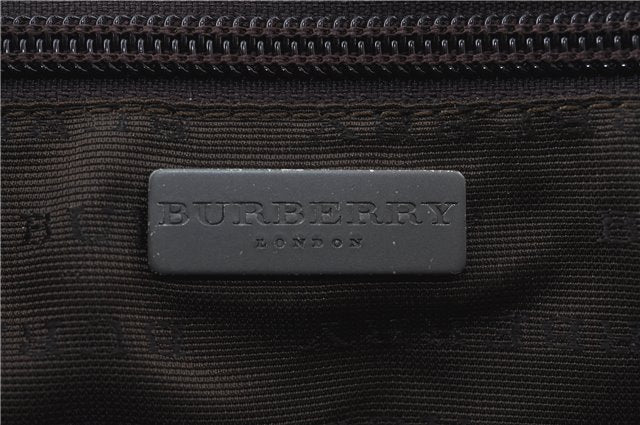 Authentic BURBERRY Vintage Nova Check Hand Bag Purse PVC Leather Beige J1894