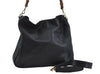 Authentic GUCCI Bamboo 2Way Shoulder Hand Bag Leather Black Junk J1896