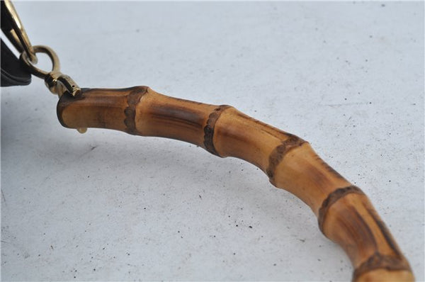 Authentic GUCCI Bamboo 2Way Shoulder Hand Bag Leather Black Junk J1896