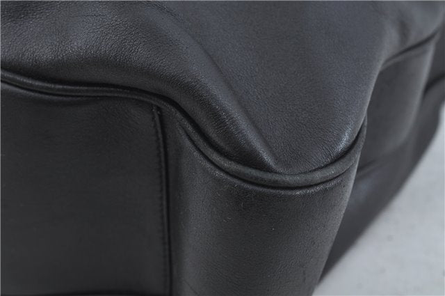 Authentic GUCCI Bamboo 2Way Shoulder Hand Bag Leather Black Junk J1896