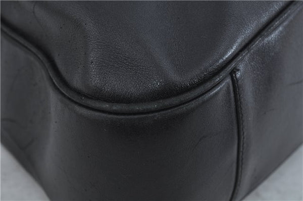 Authentic GUCCI Bamboo 2Way Shoulder Hand Bag Leather Black Junk J1896