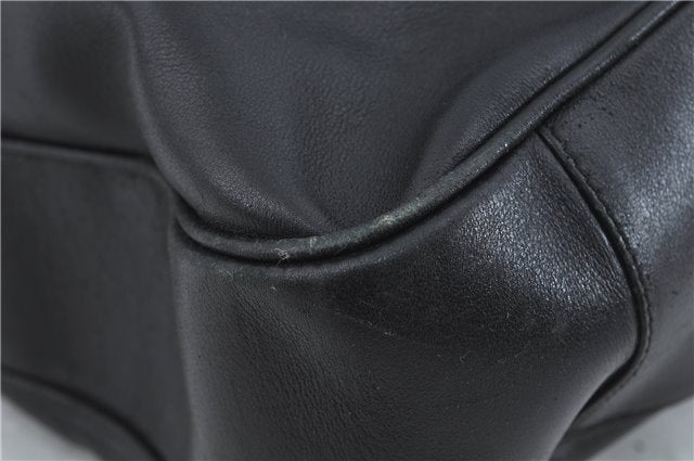 Authentic GUCCI Bamboo 2Way Shoulder Hand Bag Leather Black Junk J1896