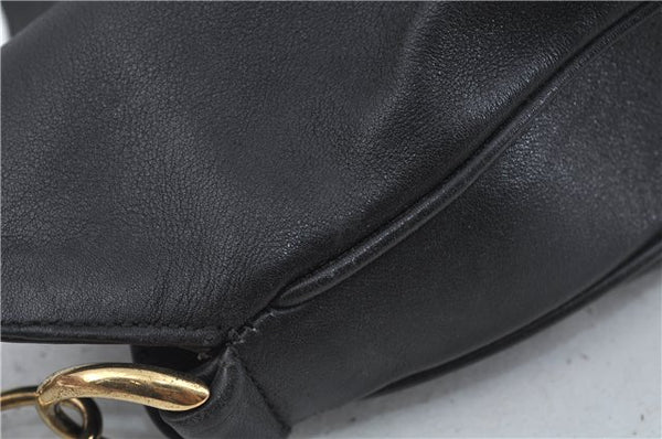 Authentic GUCCI Bamboo 2Way Shoulder Hand Bag Leather Black Junk J1896