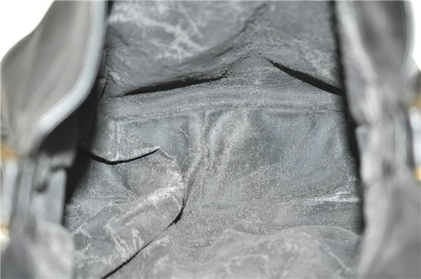 Authentic GUCCI Bamboo 2Way Shoulder Hand Bag Leather Black Junk J1896