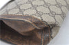 Authentic GUCCI Web Sherry Line Clutch Hand Bag Purse GG PVC Leather Brown J1897