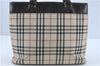 Authentic BURBERRY Vintage Nova Check Hand Bag Purse Nylon Leather Beige J1899