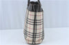Authentic BURBERRY Vintage Nova Check Hand Bag Purse Nylon Leather Beige J1899