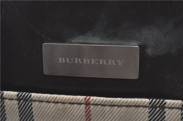 Authentic BURBERRY Vintage Nova Check Hand Bag Purse Nylon Leather Beige J1899