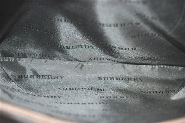 Authentic BURBERRY Vintage Nova Check Hand Bag Purse Nylon Leather Beige J1899