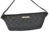 Authentic GUCCI Hand Bag Pouch Purse GG Canvas Leather 07198 Black Junk J1900