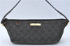 Authentic GUCCI Hand Bag Pouch Purse GG Canvas Leather 07198 Black Junk J1900