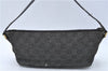 Authentic GUCCI Hand Bag Pouch Purse GG Canvas Leather 07198 Black Junk J1900