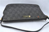Authentic GUCCI Hand Bag Pouch Purse GG Canvas Leather 07198 Black Junk J1900