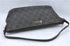 Authentic GUCCI Hand Bag Pouch Purse GG Canvas Leather 07198 Black Junk J1900