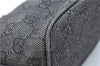 Authentic GUCCI Hand Bag Pouch Purse GG Canvas Leather 07198 Black Junk J1900
