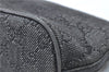 Authentic GUCCI Hand Bag Pouch Purse GG Canvas Leather 07198 Black Junk J1900