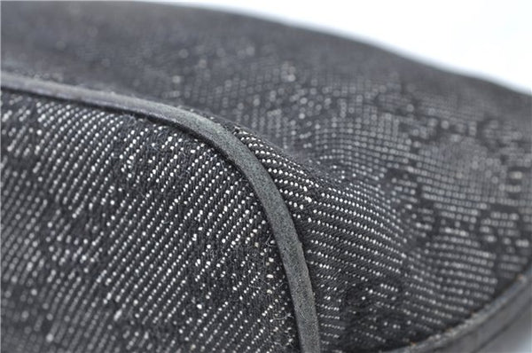 Authentic GUCCI Hand Bag Pouch Purse GG Canvas Leather 07198 Black Junk J1900