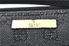 Authentic GUCCI Hand Bag Pouch Purse GG Canvas Leather 07198 Black Junk J1900