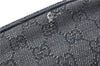 Authentic GUCCI Hand Bag Pouch Purse GG Canvas Leather 07198 Black Junk J1900