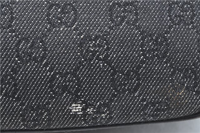 Authentic GUCCI Hand Bag Pouch Purse GG Canvas Leather 07198 Black Junk J1900