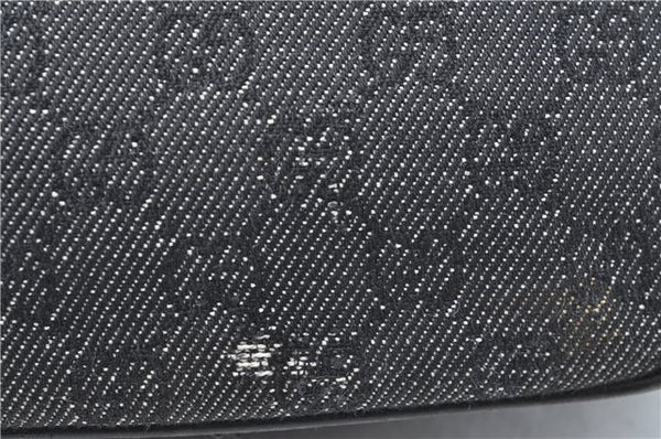 Authentic GUCCI Hand Bag Pouch Purse GG Canvas Leather 07198 Black Junk J1900