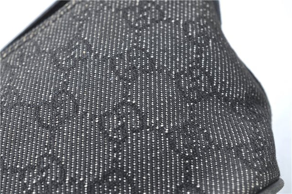 Authentic GUCCI Hand Bag Pouch Purse GG Canvas Leather 07198 Black Junk J1900