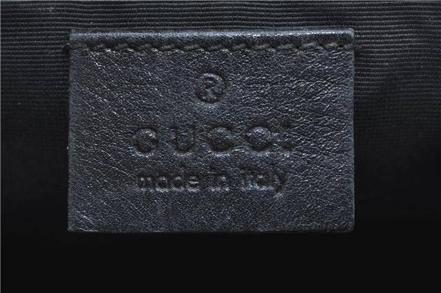 Authentic GUCCI Hand Bag Pouch Purse GG Canvas Leather 07198 Black Junk J1900