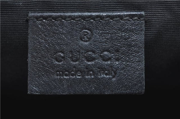 Authentic GUCCI Hand Bag Pouch Purse GG Canvas Leather 07198 Black Junk J1900