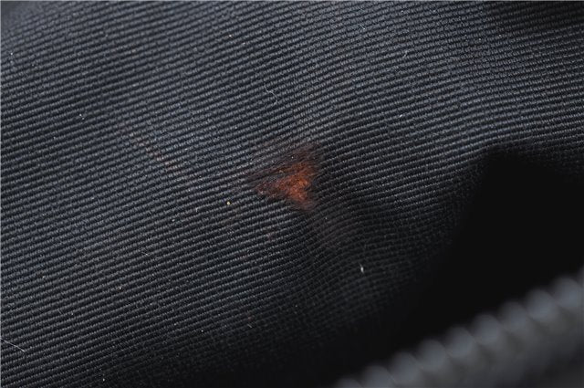 Authentic GUCCI Hand Bag Pouch Purse GG Canvas Leather 07198 Black Junk J1900