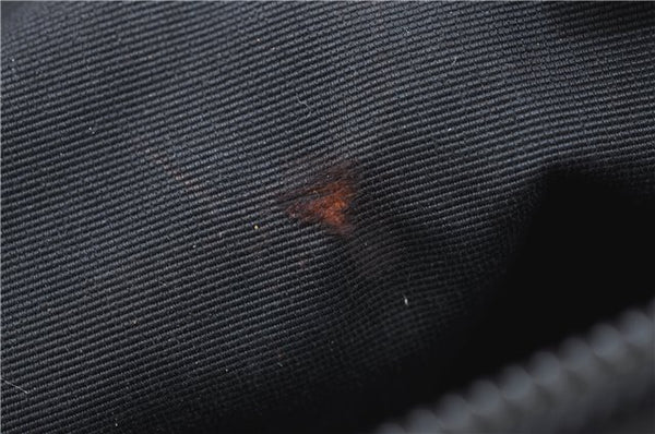 Authentic GUCCI Hand Bag Pouch Purse GG Canvas Leather 07198 Black Junk J1900