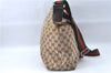 Auth GUCCI Web Sherry Line Shoulder Cross Body Bag GG Canvas Leather Brown J1902