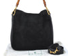 Auth GUCCI Bamboo 2Way Shoulder Hand Bag Purse Suede Leather Black Junk J1903