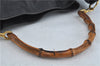 Authentic GUCCI Bamboo 2Way Shoulder Hand Bag Leather Black 0011577 Junk J1904