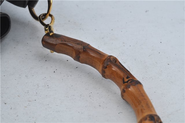 Authentic GUCCI Bamboo 2Way Shoulder Hand Bag Leather Black 0011577 Junk J1904