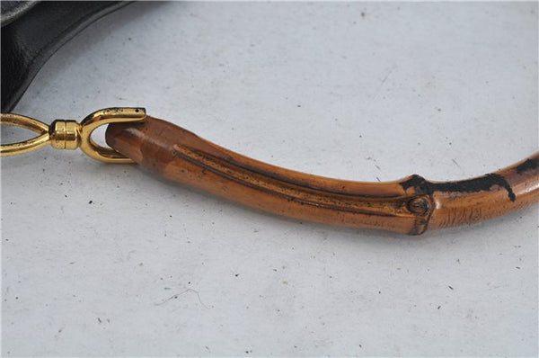 Authentic GUCCI Bamboo 2Way Shoulder Hand Bag Leather Black 0011577 Junk J1904