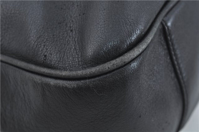 Authentic GUCCI Bamboo 2Way Shoulder Hand Bag Leather Black 0011577 Junk J1904