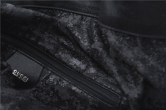 Authentic GUCCI Bamboo 2Way Shoulder Hand Bag Leather Black 0011577 Junk J1904