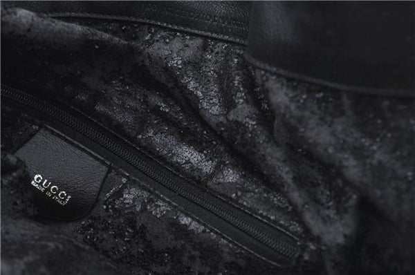 Authentic GUCCI Bamboo 2Way Shoulder Hand Bag Leather Black 0011577 Junk J1904