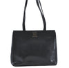 Authentic Salvatore Ferragamo Vara Leather Shoulder Tote Bag Black SF J1905